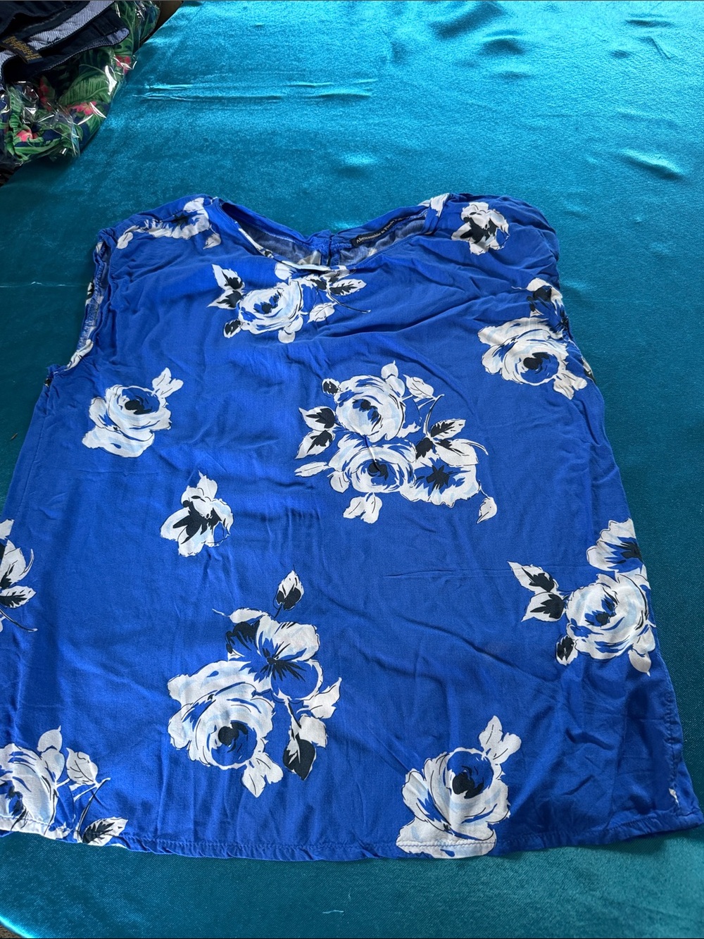 Abercrombie & Fitch Blue Floral Sleeveless Top